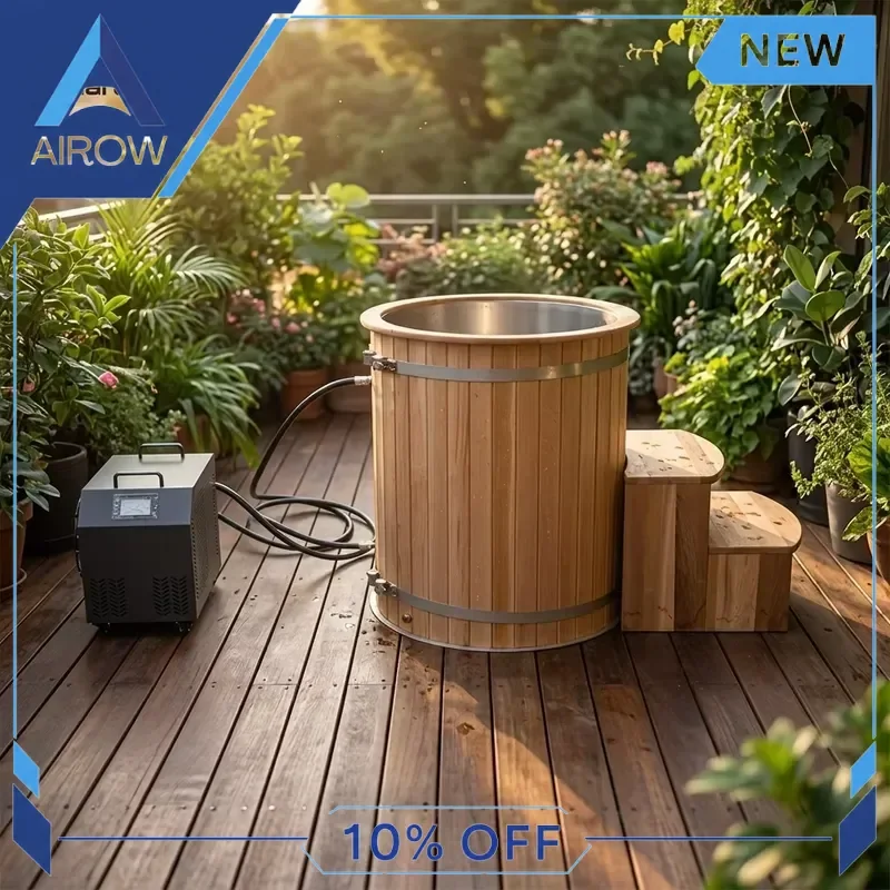 for Red Cedar Ice Bath Tub Cold Plunge Barrel Outdoor Home Spa Recovery Muscle Relief Wooden Soak Tank Adult Fitness Wellness