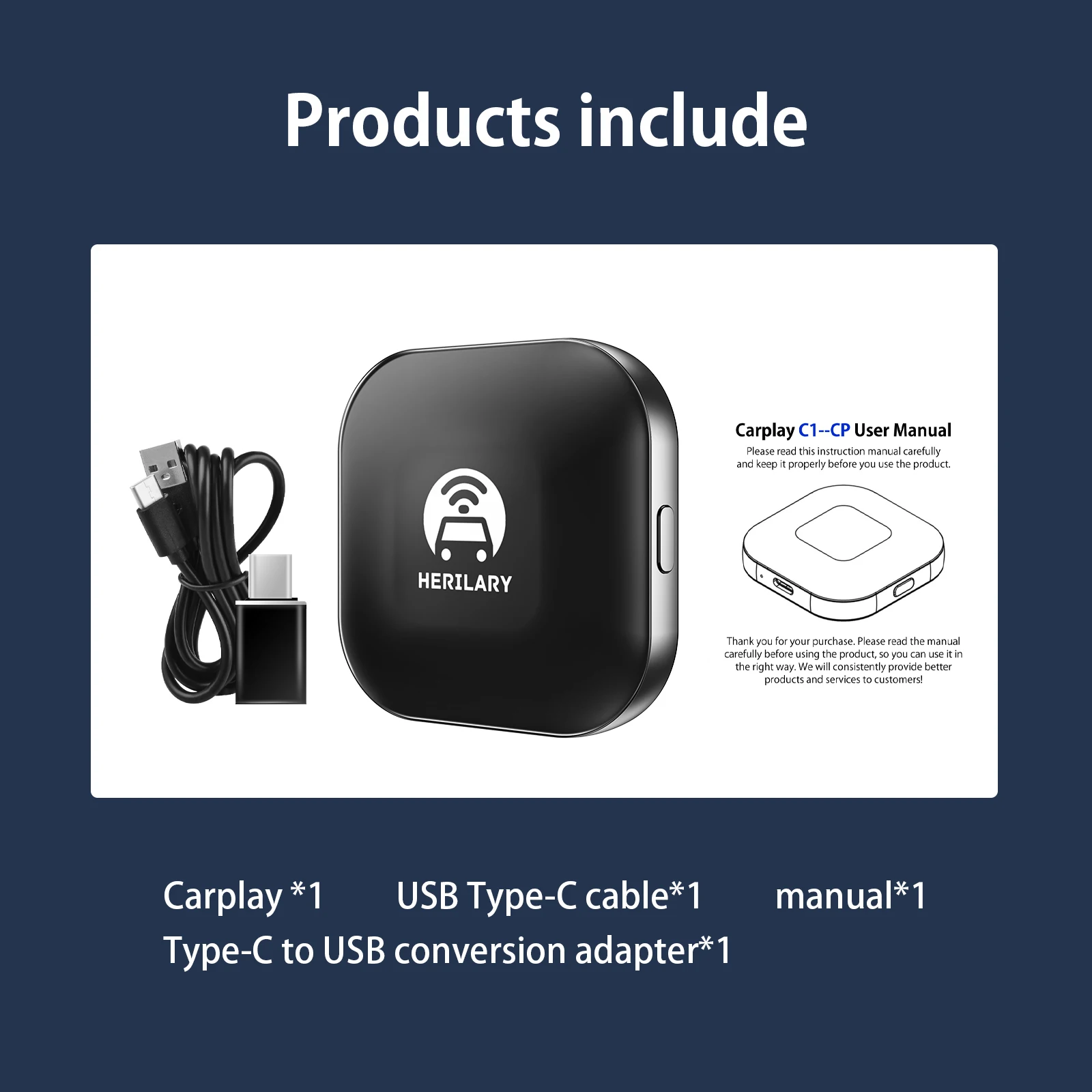 Lerand-adaptador Carplay inalámbrico para reproductor Multimedia de coche, dispositivo con cable a Conexión rápida inalámbrica, Mini caja inteligente, enchufe USB, IOS, APPLE, nuevo