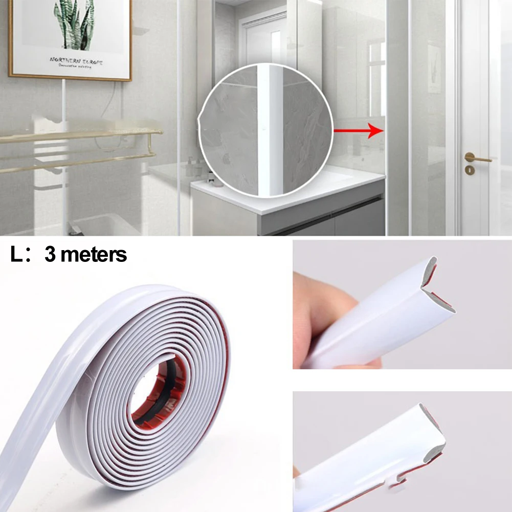 3 Meters*2cm Wall Skirting Line PVC Decor Strip Waterproof Easy Installation Available in Assorted Colors 3 Meters*2cm