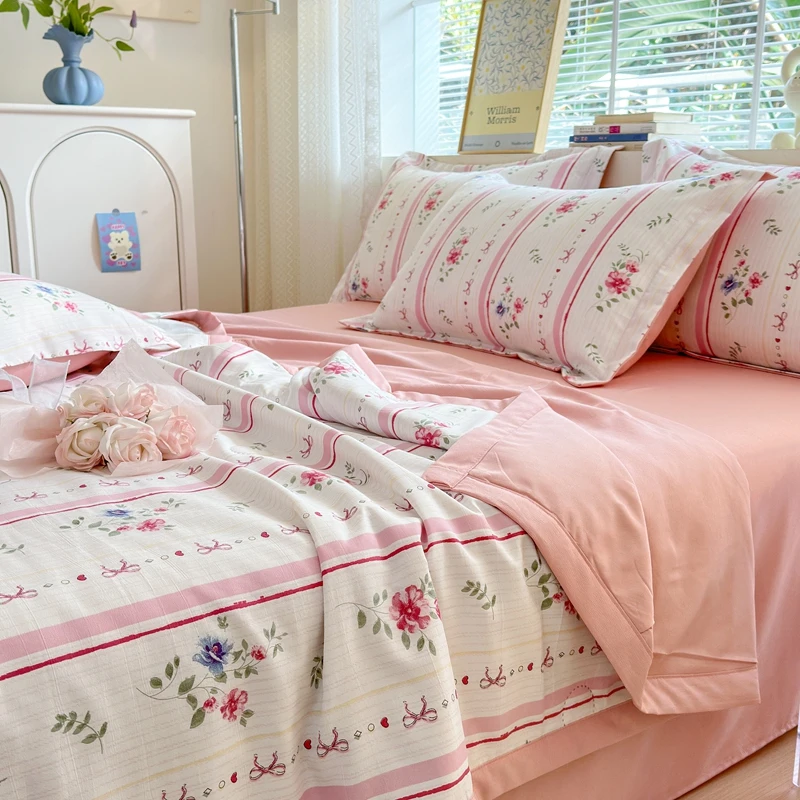 Air Condition Pink Comforter Spring Summer Blanket Cooling Quilt Comfortable Bedspread Bed Single Quilts Thin Wadding Blankets