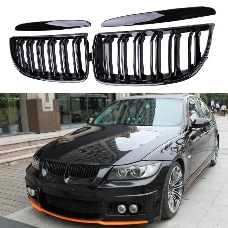 Gloss Black Car Front Bumper Grilles For BMW E90 E91 3 Series 323I 328I 335I 330I 325I 05-08 ABS Grille Racing Grill Accessories