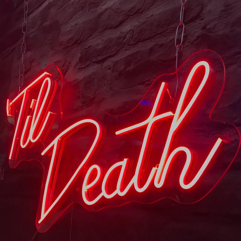 Til Death Neon Sign  Custom Decorative Wedding Party Till Death Valentine's Day Decor for Wedding Proposal Decoration Neon