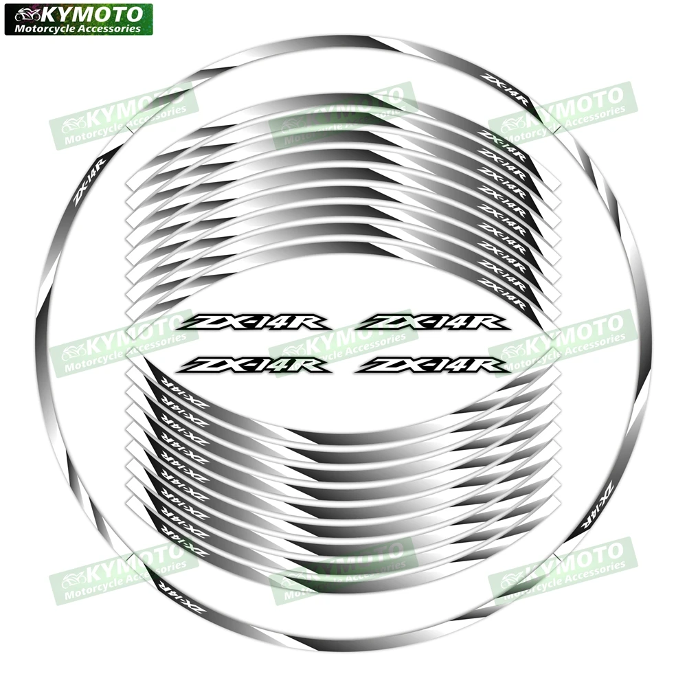 

Новые 17-дюймовые наклейки на колеса, светоотражающие водонепроницаемые наклейки на колеса, подходящие для аксессуаров для мотоциклов ZX-14R ZX14R