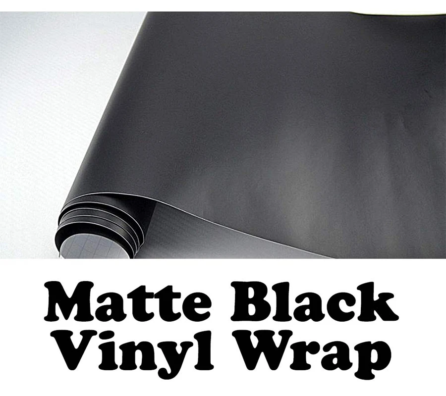 

10cm x150cm Matt Matte Flat Black Car Wrap Vinyl Covering Film Sticker Decal Roll Sheet with Air Bubble Free 4"X 60"