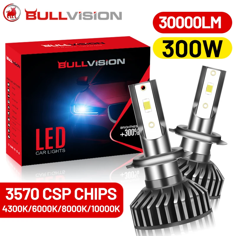 H4 H7 LED Canbus Car Headlight 30000LM 300W 4300K 6000K 8000K 10000K Lamp H1 9005 HB3 9006 HB4 9012 H8 H11 Fog Light Auto Bulbs