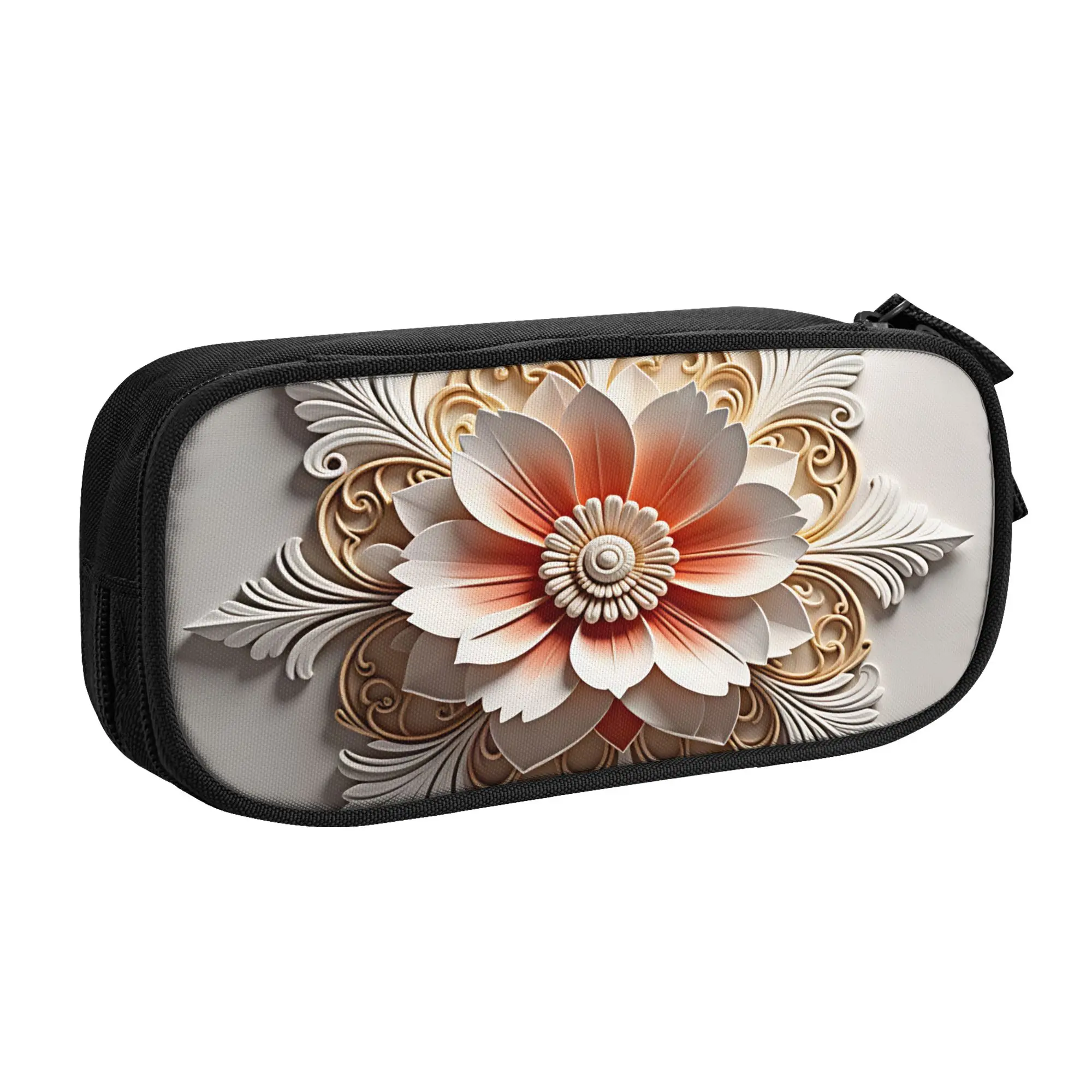 Kawaii Fashion Trend 3D Flowers Pencil Cases for Girl Boy Large Capacity Luxury High 3D Floral Pencil Box School Accessories