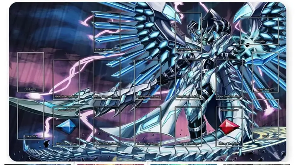 

YuGiOh Playmat Card Game Mat Play mats Compatible for OCG + Free Bag - ygo (28)