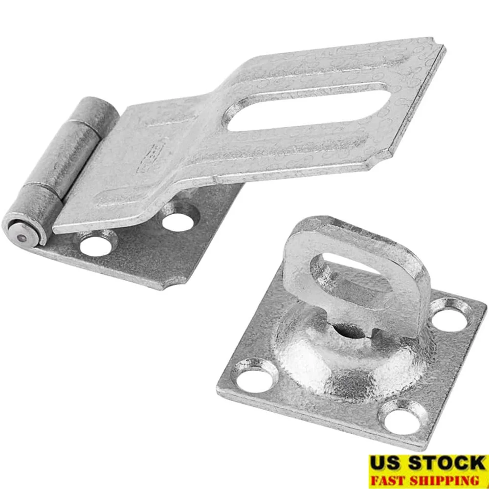 

Поворотный скоб из оцинкованной стали, безопасный засов, прочный ребристый дизайн, скрытые винты, внутренние и внешние приложения, крепление на дверь 2.