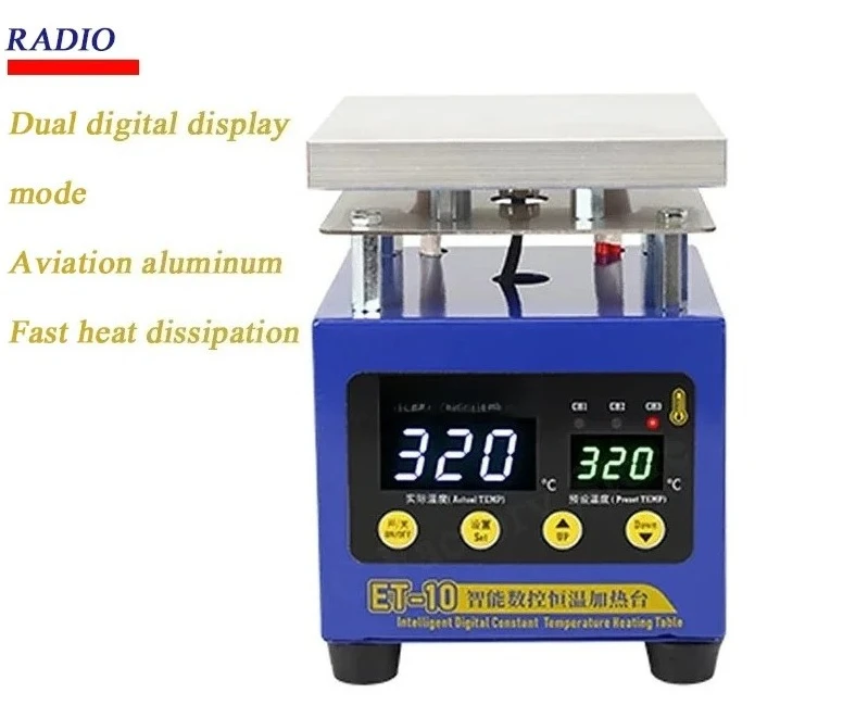 New ET-10 Heating Station Electronic Hot Plate Table  Preheating Platform for BGA PCB SMD Phone LCD Touch Screen Repair