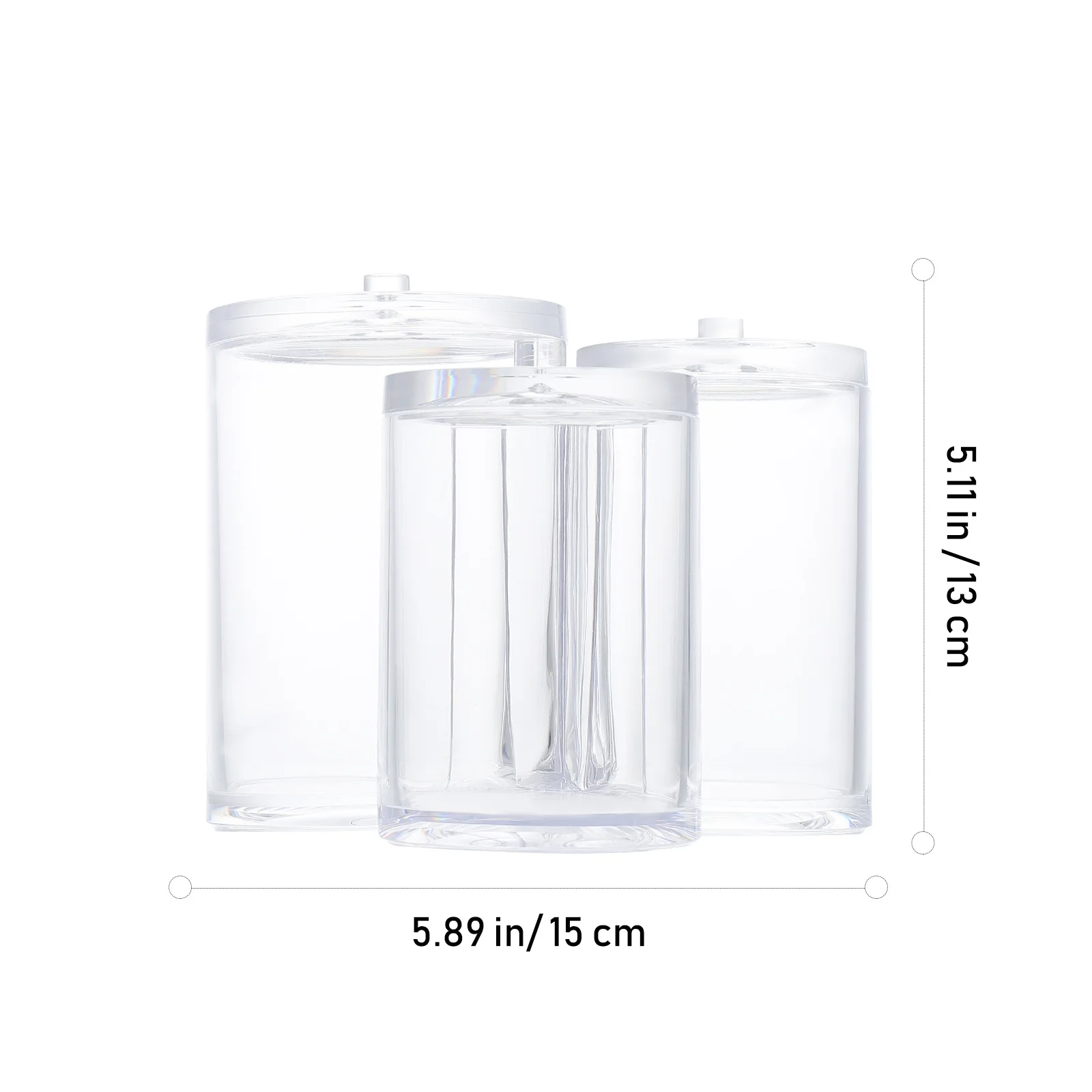

Multiple Compartment Dustproof Storage Box Acrylic Clear Makeup Cotton Organizer Desktop Storage Box for Home Hotel Cotton Swab
