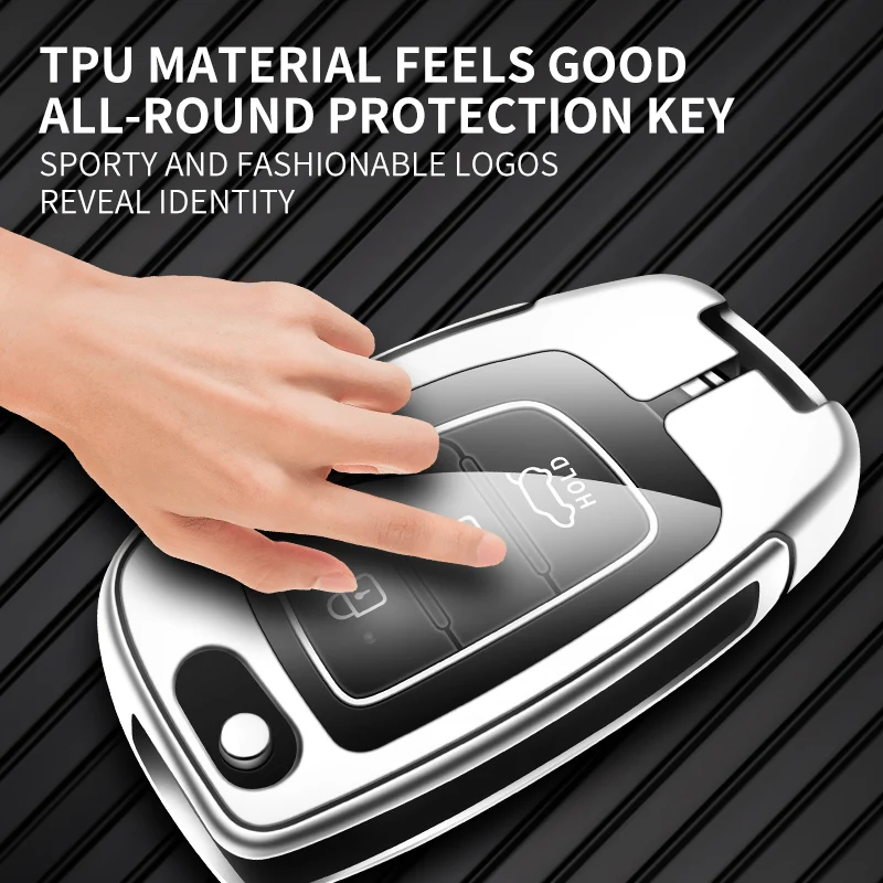 New Zinc Alloy Car Key Case Cover For Hyundai IX25 IX35 I10 I30 Solaris Tucson Sonata Santa Fe Sport Mistra Elantra Creta Verna view 3