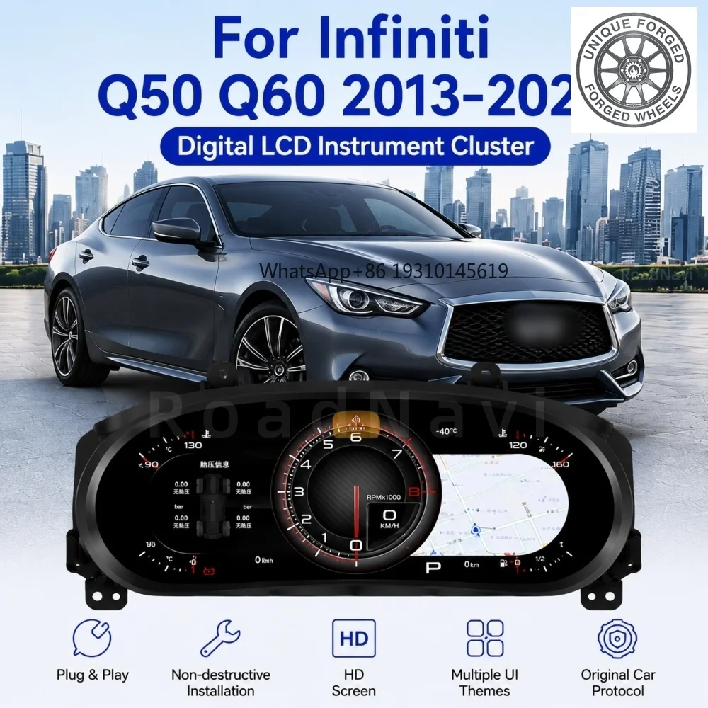 

26style BC RoadNavi Car Auto Speedometer for Infiniti Q50 Q60 2013-2022 LCD Digital Cluster Car Upgrade Dashboard Instrument