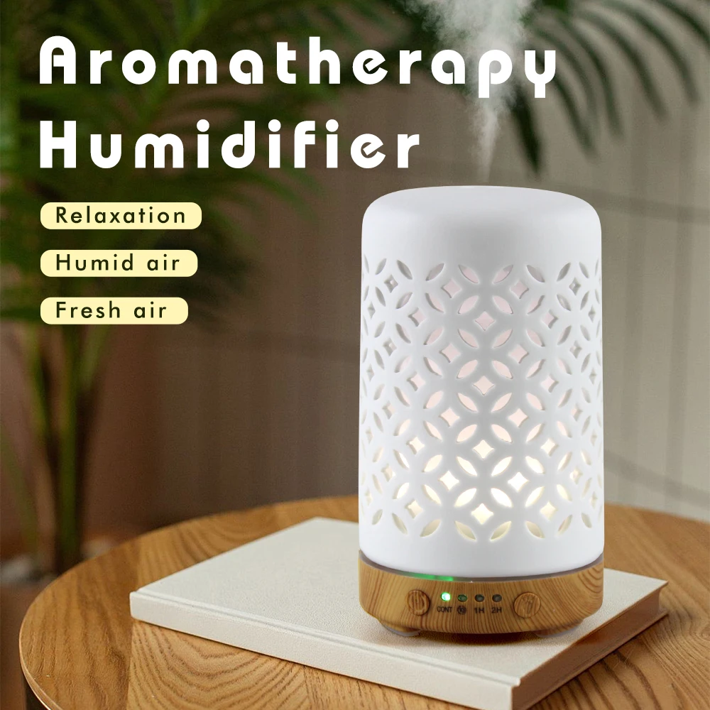 100ml 아로마 디퓨저 코인 초음파 가습기 타이머 기능 향기 디퓨저 룸 프래그런스 디퓨저 LED 조명 포함