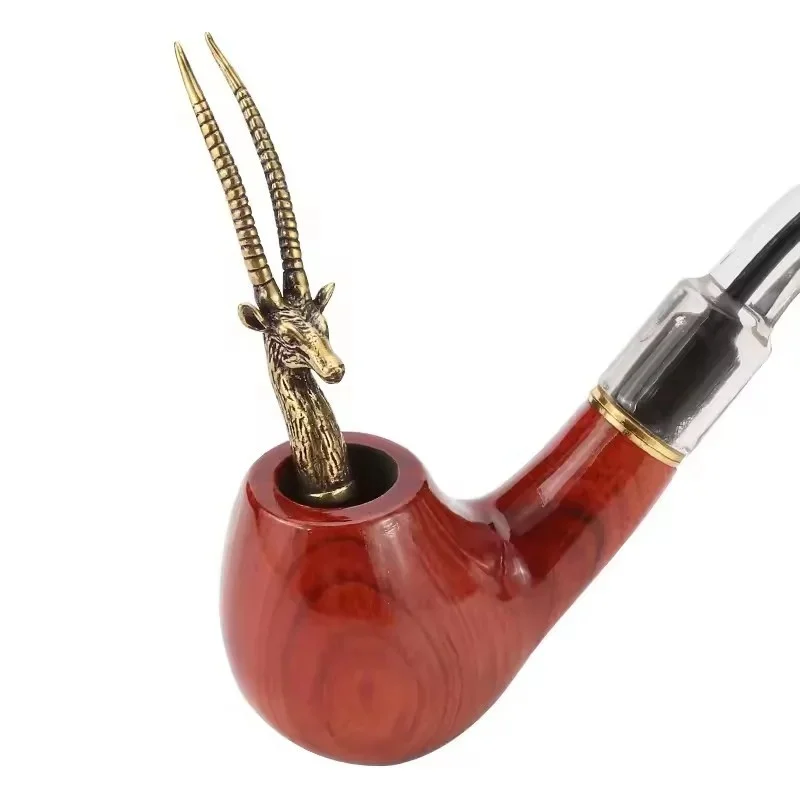 Premium Heat-Resistant Brass Pipe Presser Tool, Carved Pipe Tamper Stick Portable Essential Cigarette Smoke Accessories