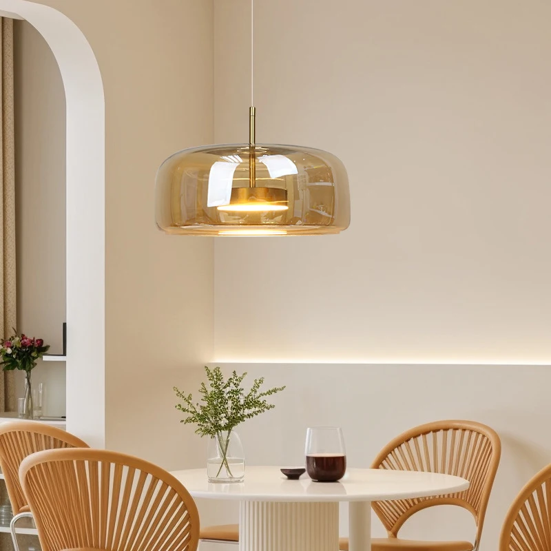 موردن LED الزجاج قلادة ضوء بسيط الحديثة مطعم منصة مشروبات مقهى السرير تركيبات الإضاءة الديكور الداخلي