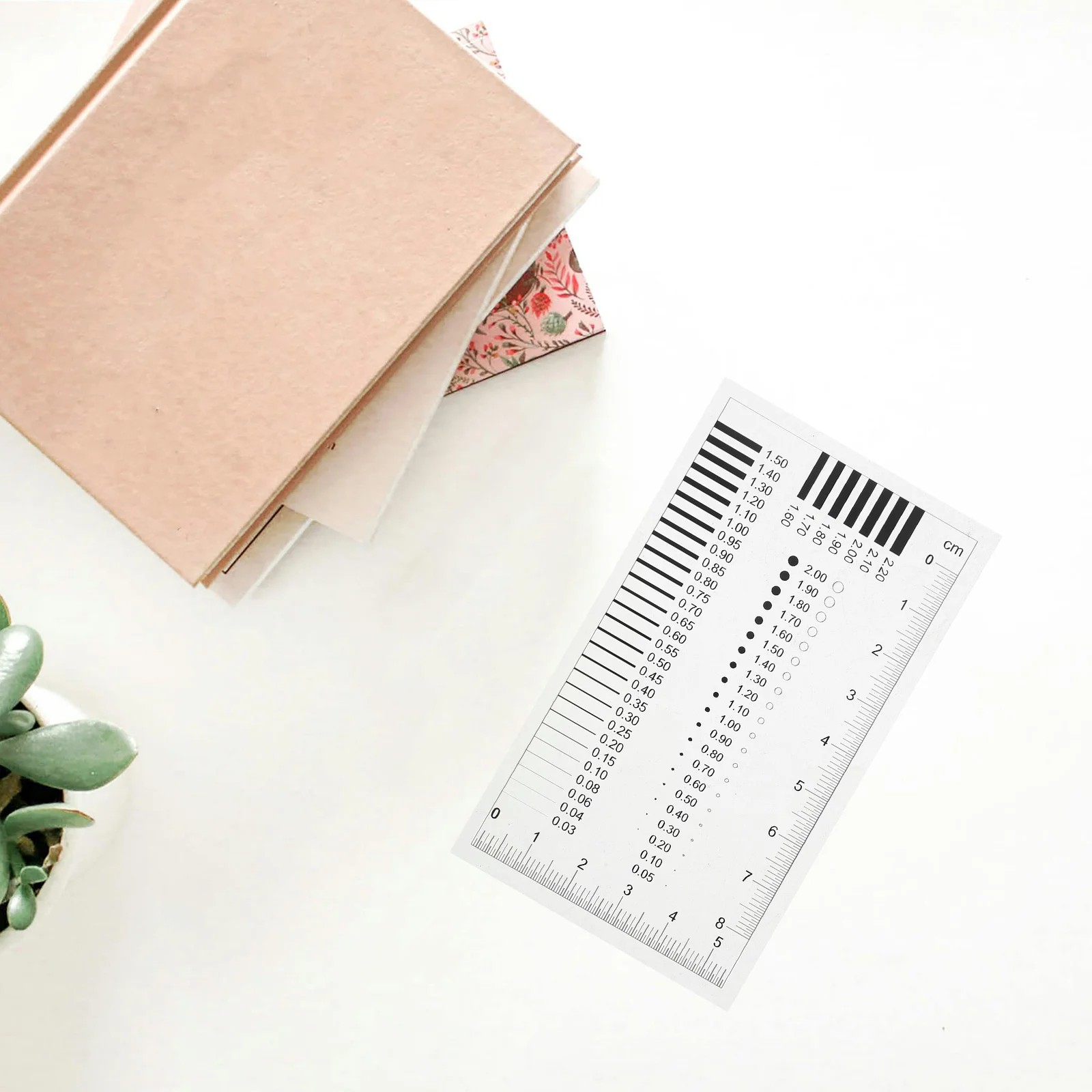 أداة قياس شفافة عالية الدقة مسطرة فيلم لعرض الكراك خط عيوب كشف البقع مسطرة عرض الخط #4