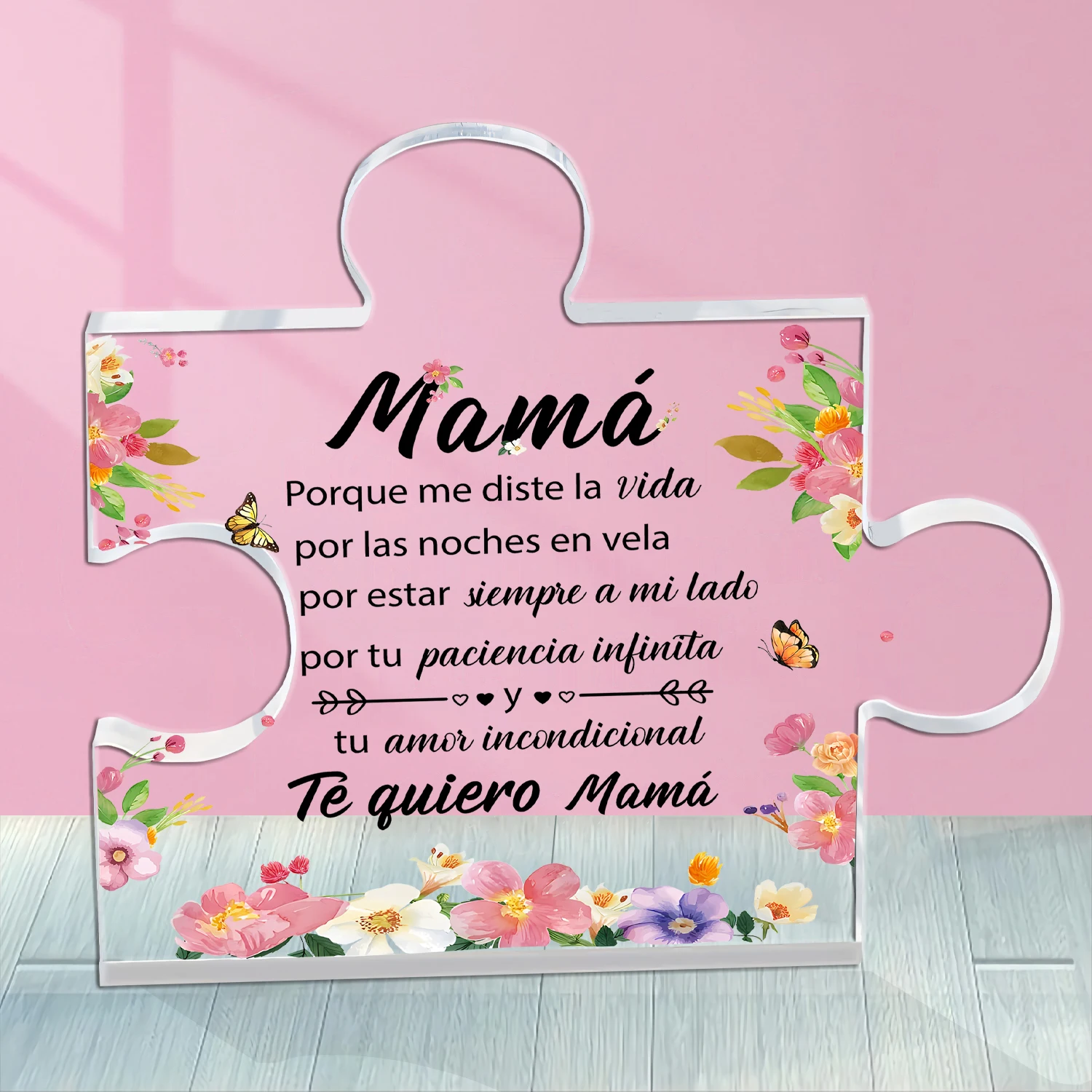 Spanish Mom Birthday Gifts - Regalos para Mamá Acrylic Gift for Office Desk Decor Keepsake Paperweights Gifts