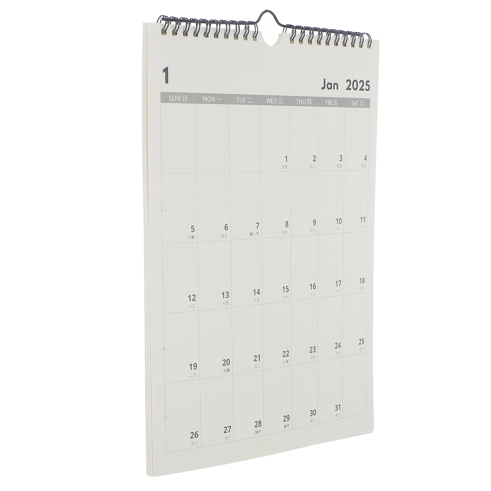 

School Schedule Calendar Simple Wall Monthly Clear Printed Hanging Social Media White Paper Small Office