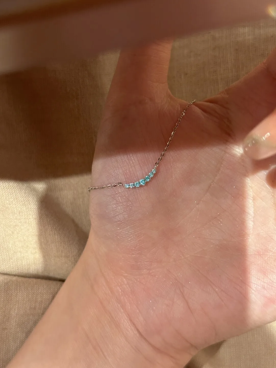 New Mint Paraiba Earrings Necklace Ring Smiling Geometric Light Luxurious and High-end Feeling view 6