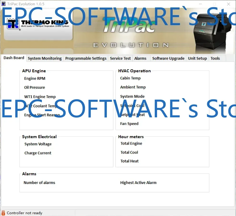 

EPC-SOFTWARE Thermo King TriPac Evolution Service Tool 1.0.5