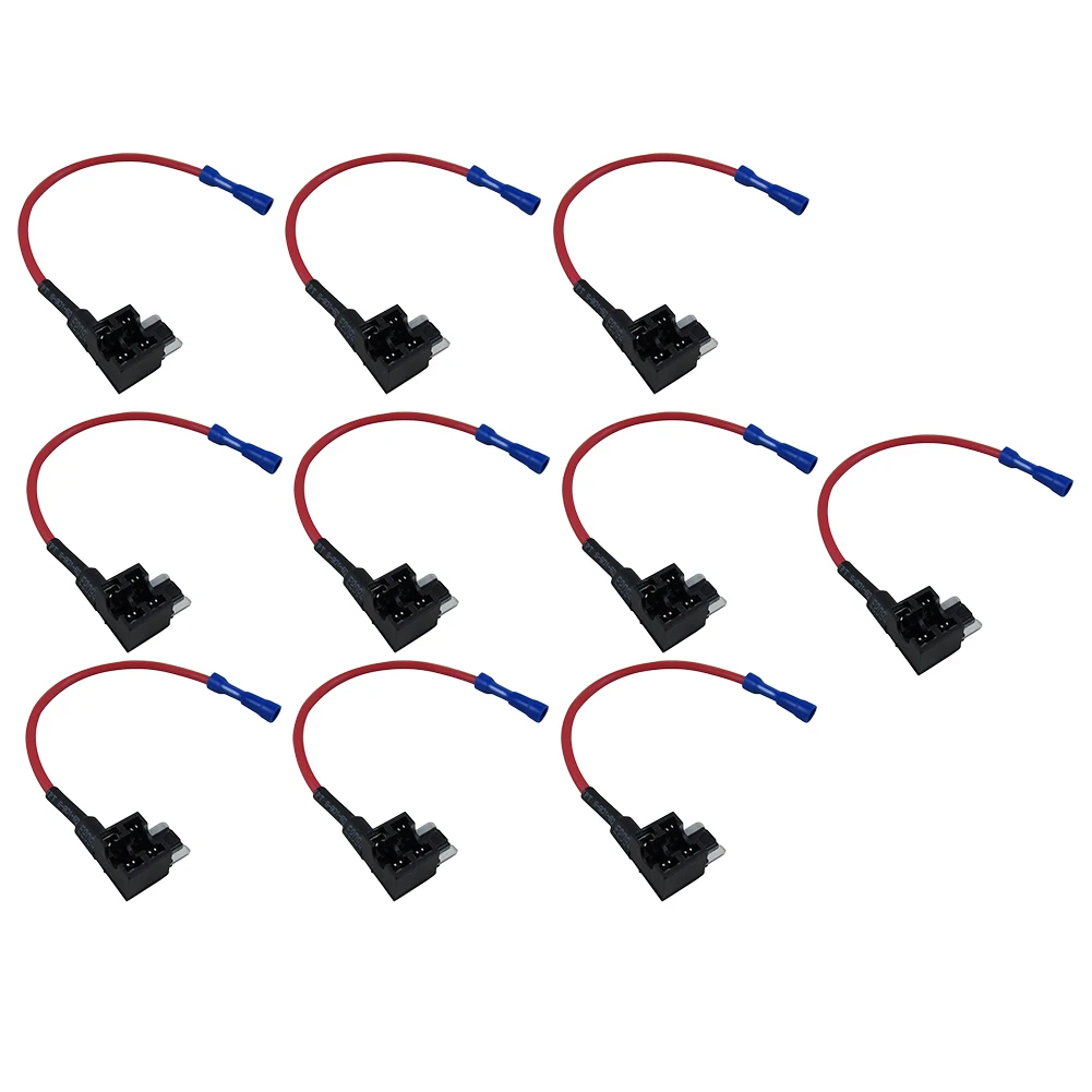 10x ATO ATC Blade Fuse TAP Dual Circuit Adapter Auto CAR Practical ABS+copper Wire Auto Accessories Tools