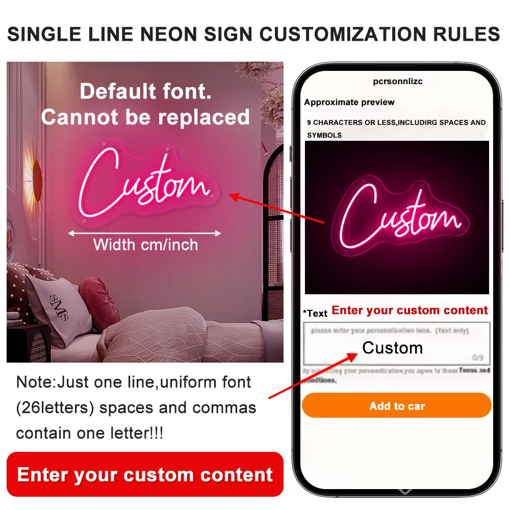 Aangepaste Led Naam Neon Sign Gepersonaliseerde Bruiloft Neon LED Verlichting Kamer Muur Decor Aangepaste Naam Neon Borden Slaapkamer Woondecoratie