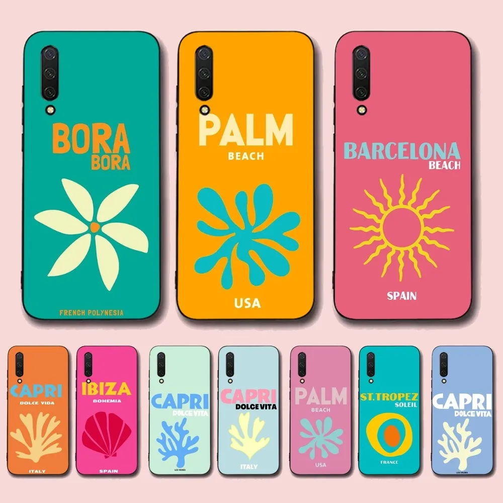 Bali Ibiza Capri Bondi Palm Phone Case For Xiaomi Mi 5X 8 9 10 11 12 lite pro 10T PocoX3pro PocoM3 Note 10 pro lite