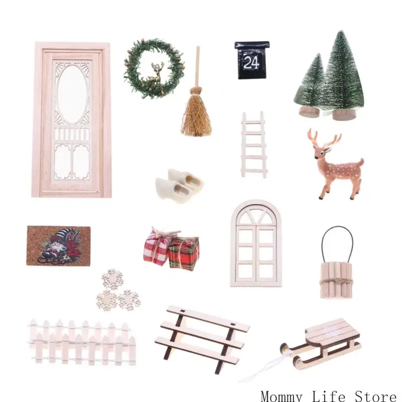 

25PCS Small Carved Openwork Panels Sustainable Substance Simple Assembly Miniature Christmas Scene Craft Additions