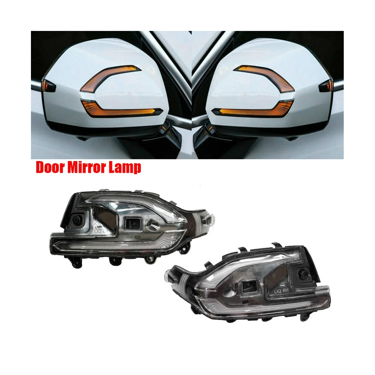 Car Outside Door Mirror Lamp LH RH 2P Set Turn Signal Lamp for Hyundai Palisade 2020-2021 87614S8000 87624S8000