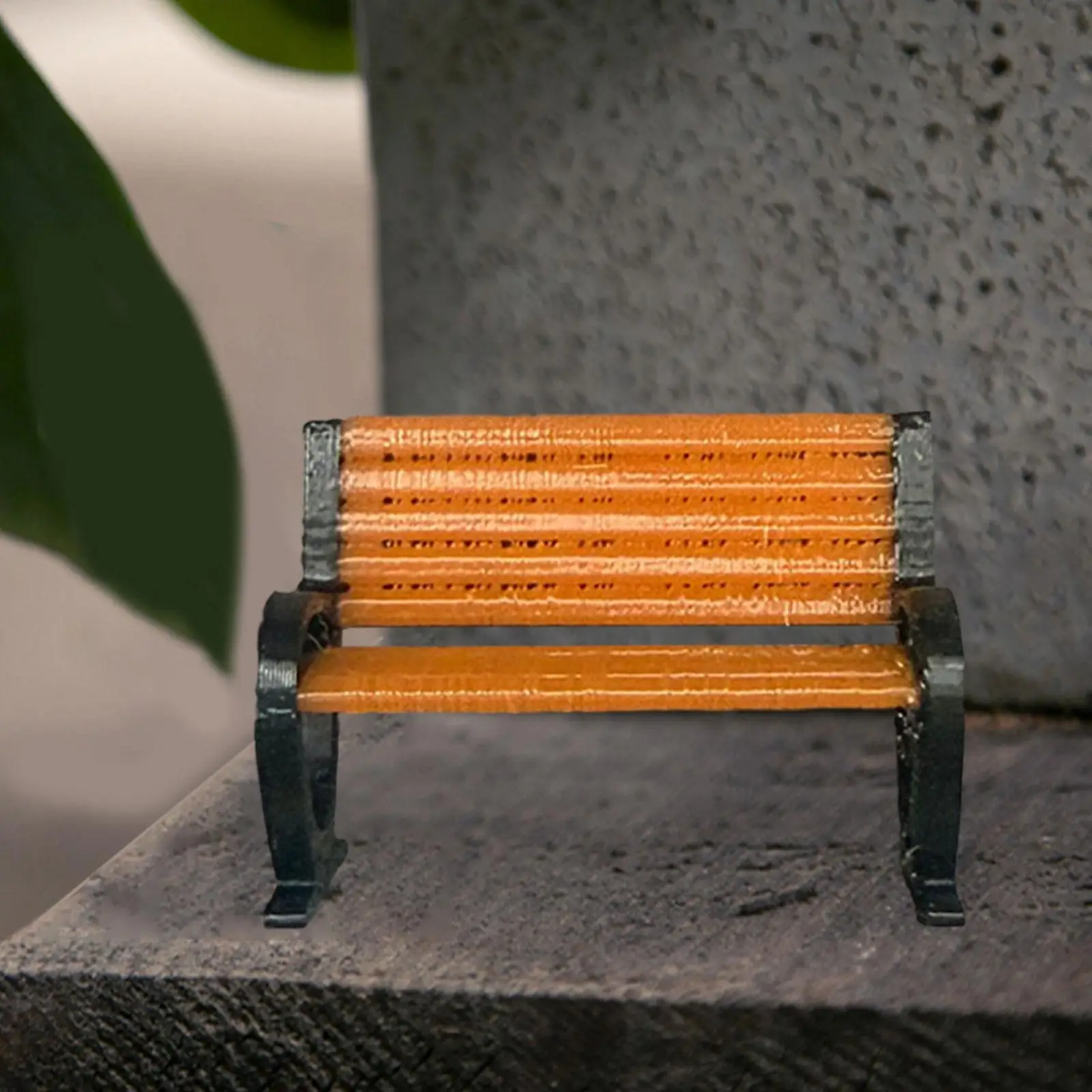 

1/64 Park Bench Model Decoration Resin Smooth Surface Micro Landscape Versatile Realistic