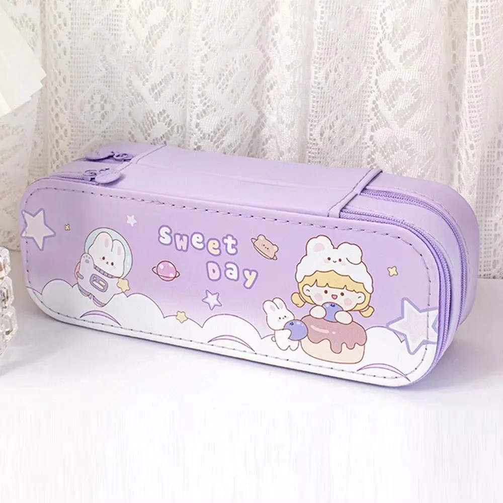 

Waterproof Capibara Pencil Case PU Storage Capibala Double Pen Bag Large Capacity Multifuntion Capibala Stationery Box School