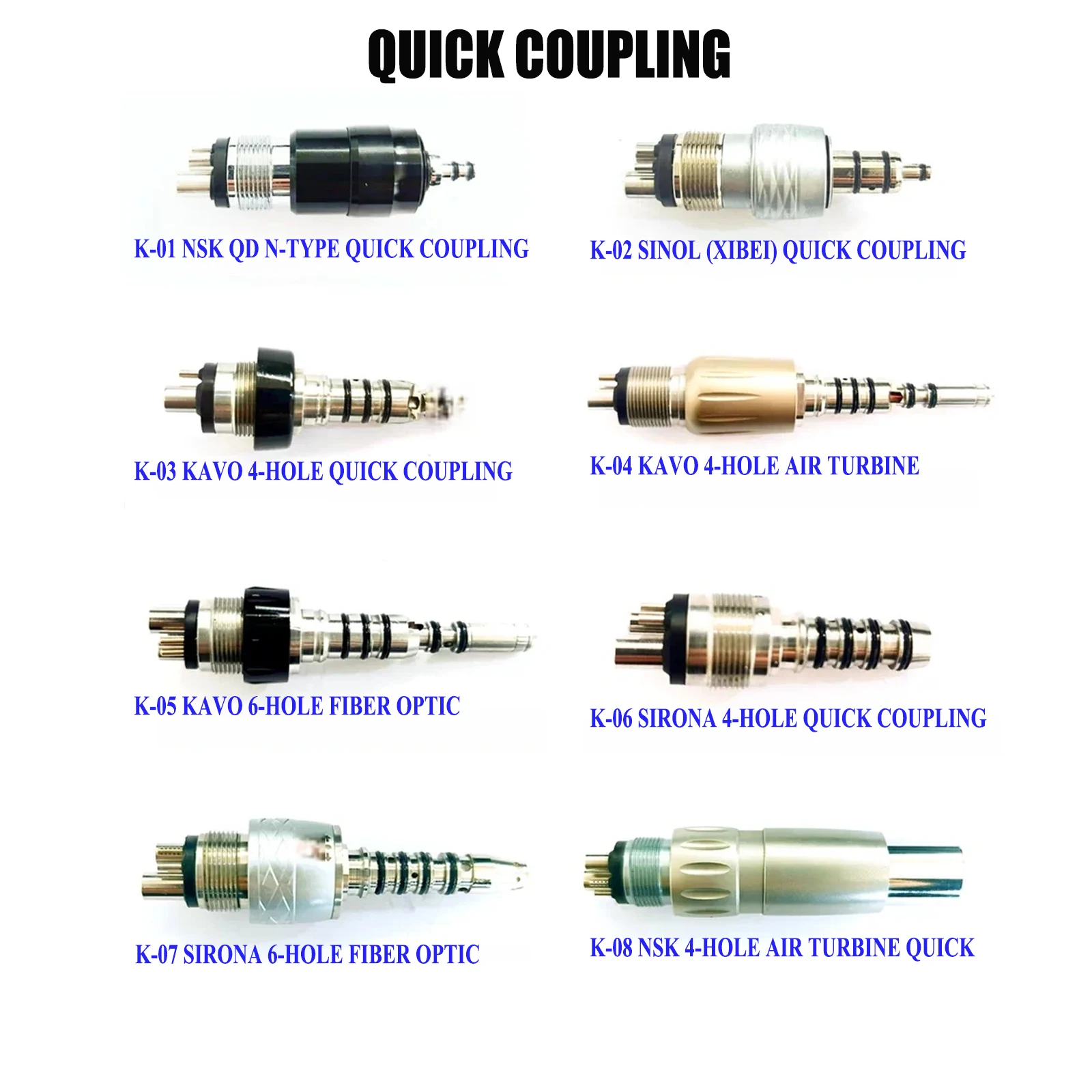 

Dental 4/6Hole Quick Coupler Swivel Coupling For N*K QD-J KV Sr SIN*L High Speed Handpiece LED Coupling Type For Air Turbine