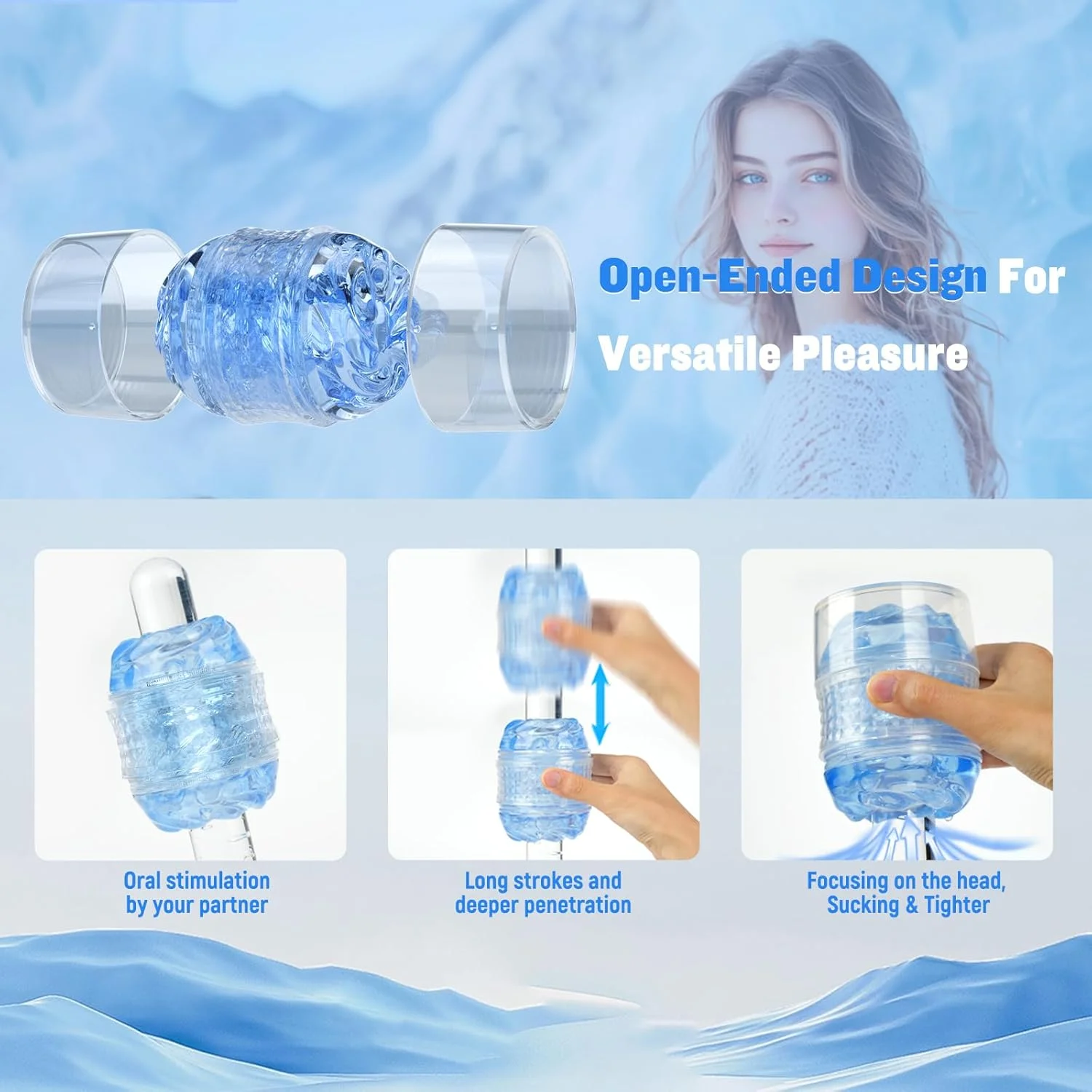 آلات الجنس الاستمناء شفافة برأسين واقعية المهبل دمية بفرج حقيقي اللسان المثيرة الموزه كأس الجنس لعب للرجال