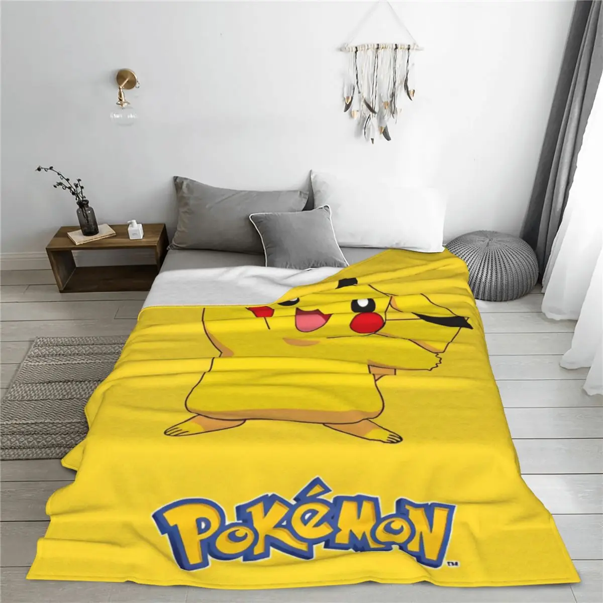 Pokemon Pikachu Anime Fleece Throw Blankets Cute Cartoon Game Blankets for Home Couch Soft Quilt