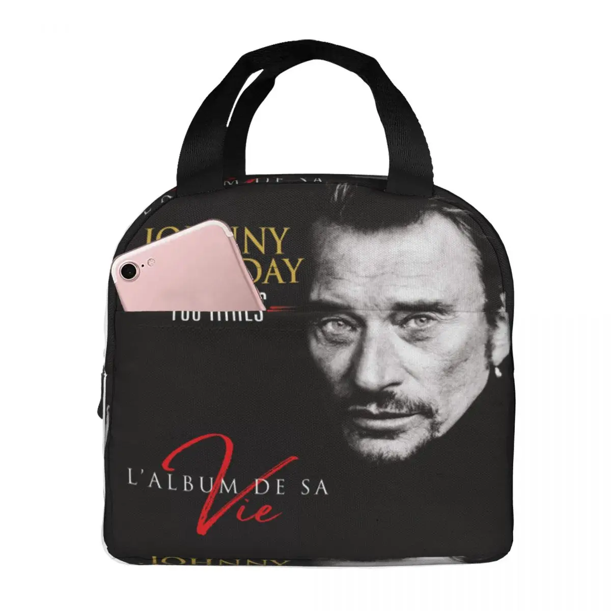 Johnny Hallyday Rock Thermal Insulated Lunch Bags Women Singer French France Resuable Lunch Container Picnic Storage Food Box