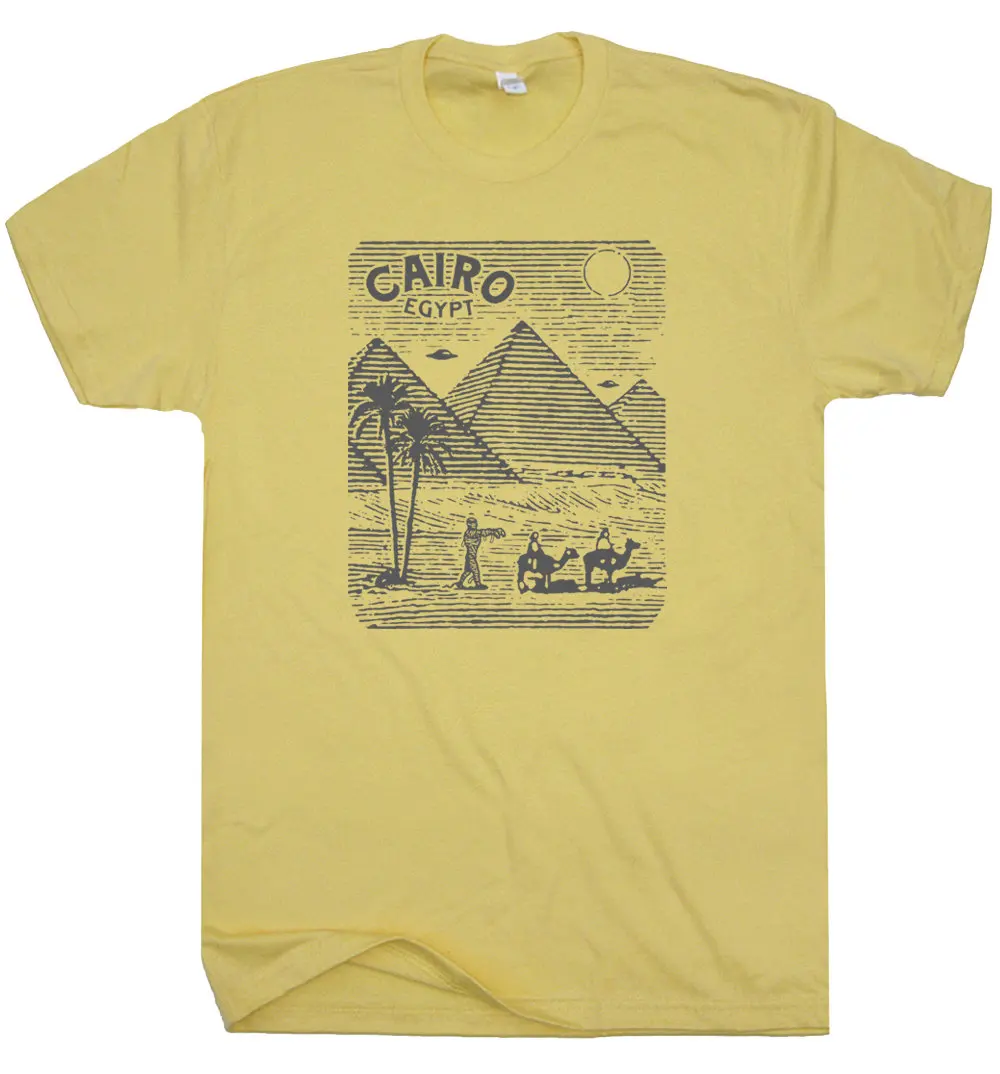Cairo Egypt T Shirt Egyptian Pyramid Shirt for Guys Sphinx Graphic Tee Vintage Travel Souvenir Funny Shirts Retro Desert Theme