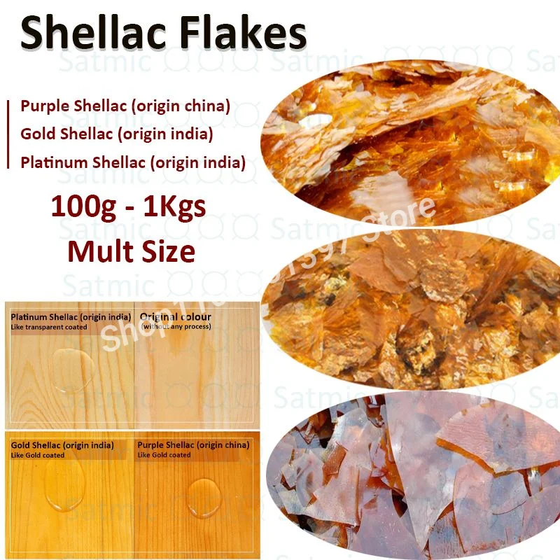 Natural Shellac Flakes For Wooden Repair Polish Furniture Polishing Origin Indian Shellac Varnish Golden Shellac