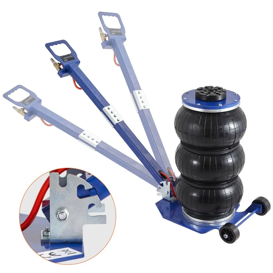 

3 Ton Air Jack with Blue Airbag and Six Steel Pipes Fast Lifting Pneumatic Jack for Cars Garages Repair Up to 17.7 Lift Height
