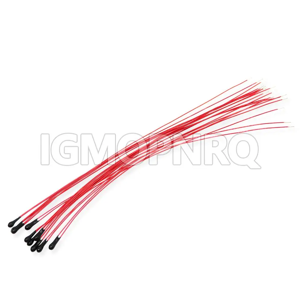 10PCS MF52D MF52B 10K 100K NTC Thermistor 1% Probe with Cable B3950 B3435 10CM Temperature Sensor