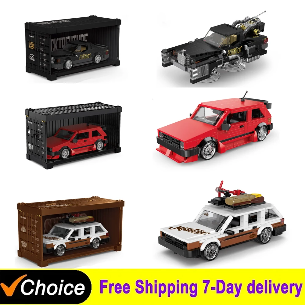 Creative City Retro Sedan Camping Car Building Blocks Back To The Future Time Machine Car Model MK2 Bricks Toys For Kids Gifts