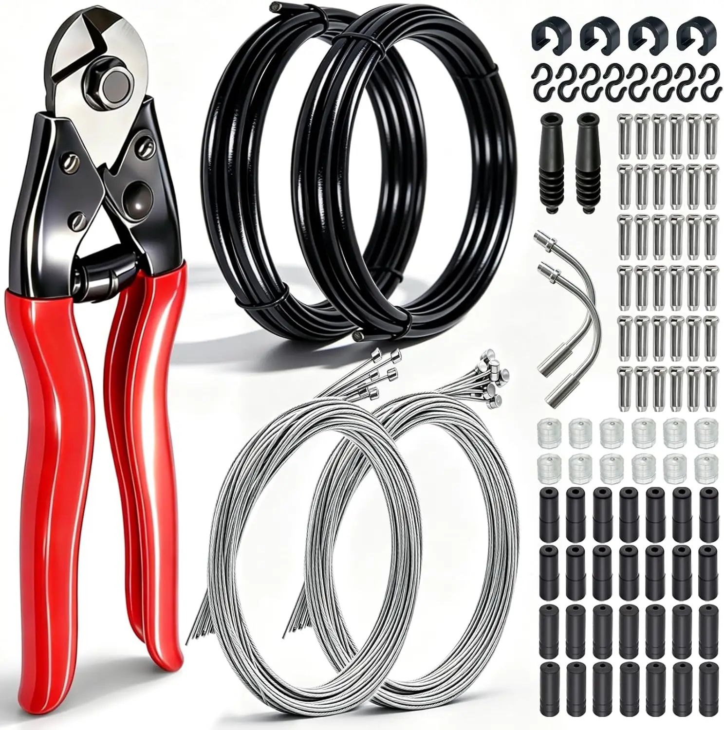 

107PCS Bike Brake & Shift Cable Kit with Wire Cutter, Universal