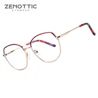 ZENOTTIC 2026 Gafas hexagonales antiluz azul para mujer, montura óptica cuadrada, gafas de ordenador de metal sin receta 310011B
