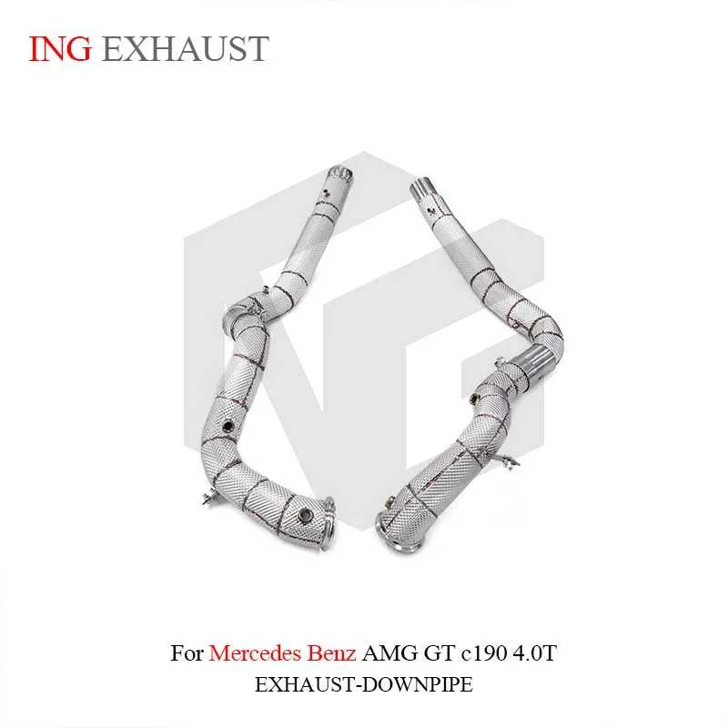 ING Exhaust System High Flow Performance Downpipe for Mercedes Benz AMG GT c190 4.0T OPF with heat shield