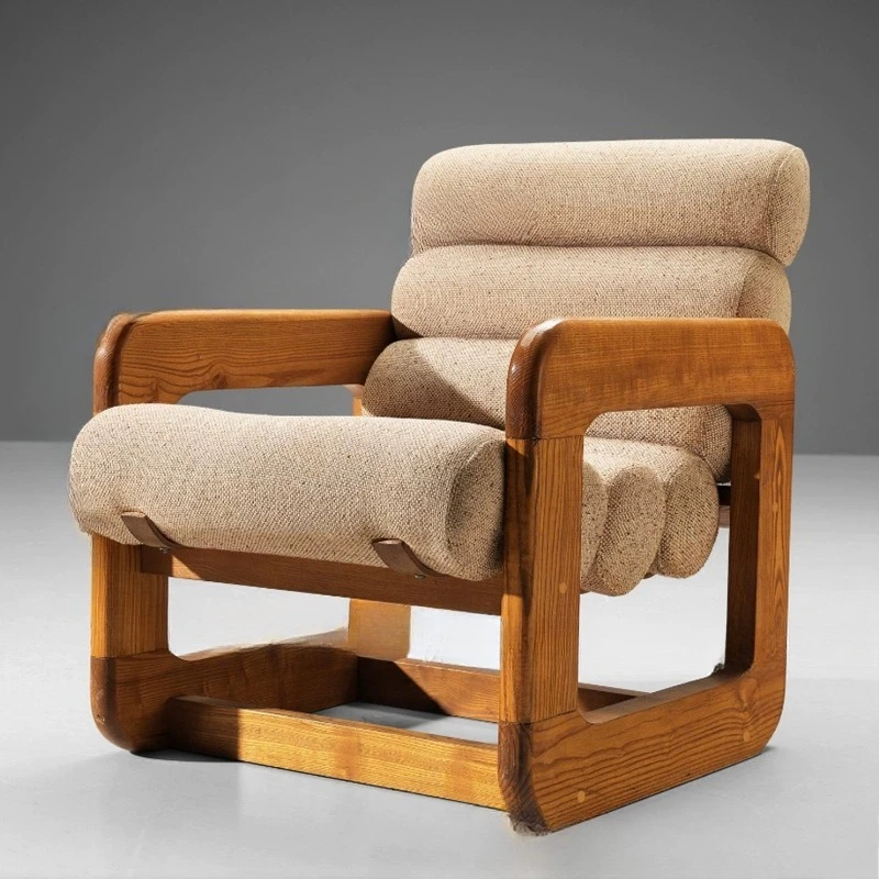 

New Nordic fashion solid wood leisure sofa ash wood single chair