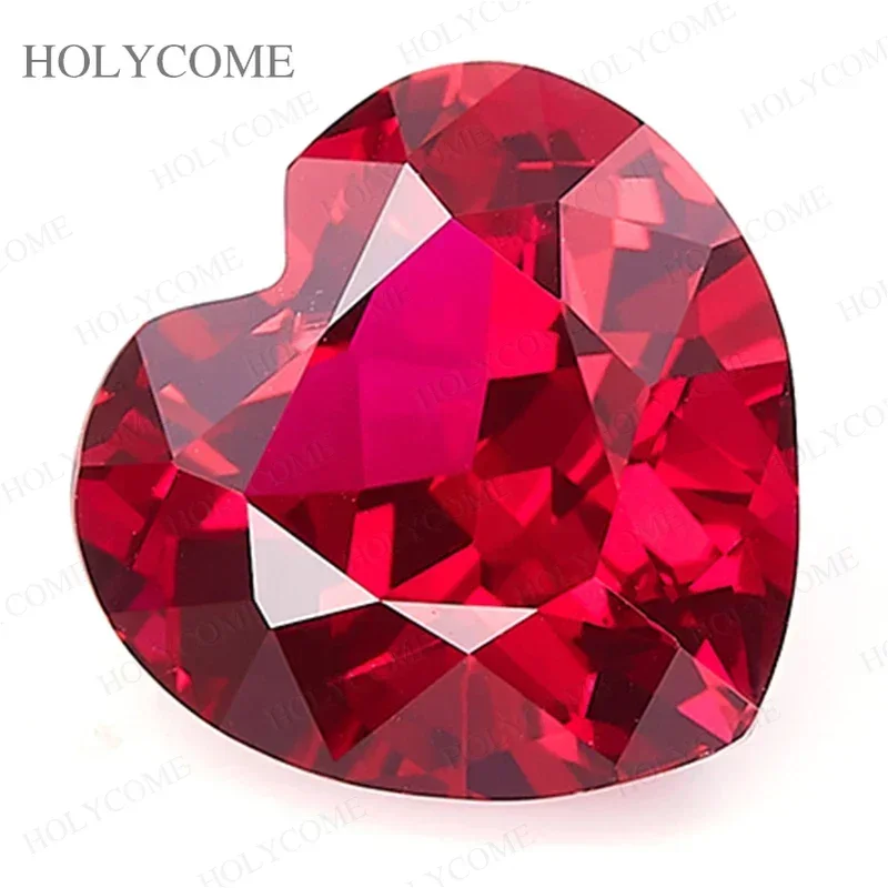 Lab Grown Ruby New Heart Cut Blood Red Color Selectable AGL Certificate VVS1 Stone Charms DIY Jewelry Making Necklace Materials