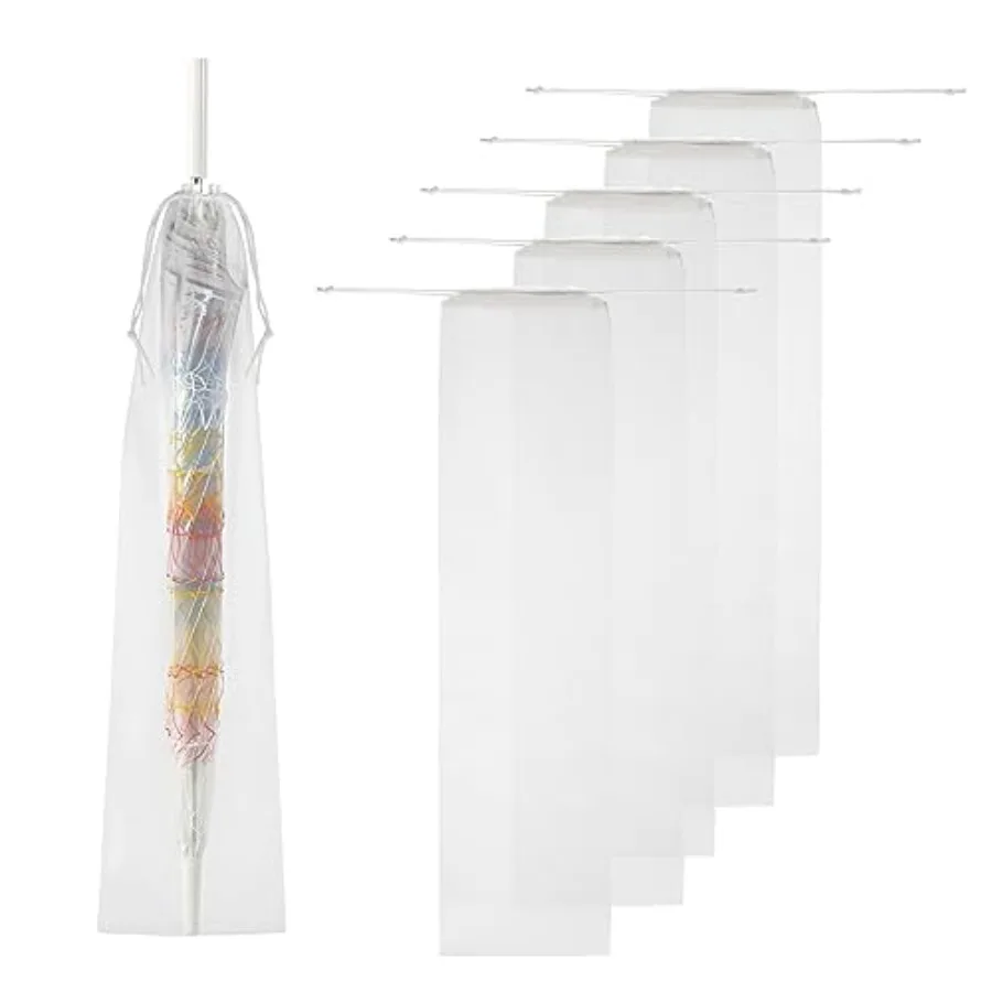 

6 Pcs Umbrella Bags Wet Umbrella Covers Translucent Stick Umbrella Waterproof Storage Bag Travel Umbrellas Sleeves Reusable Umb