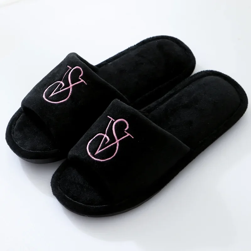 

Fashion Slippers Women Home Cotton Shoes Plush Warm Soft Sole Indoor Floor Slides Woman Winter Furry Slippers Couple Shoes