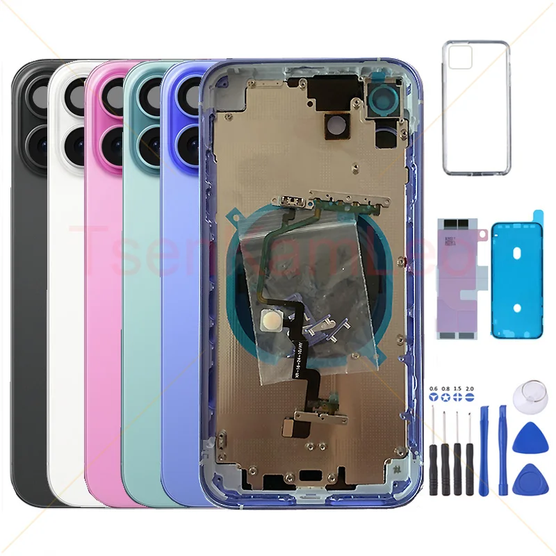 [TKL] Refitting Housing For iPhone XR like 16 Backshell Middle Frame with Rear Glass Chassis Replacemet Kits with Free Tools