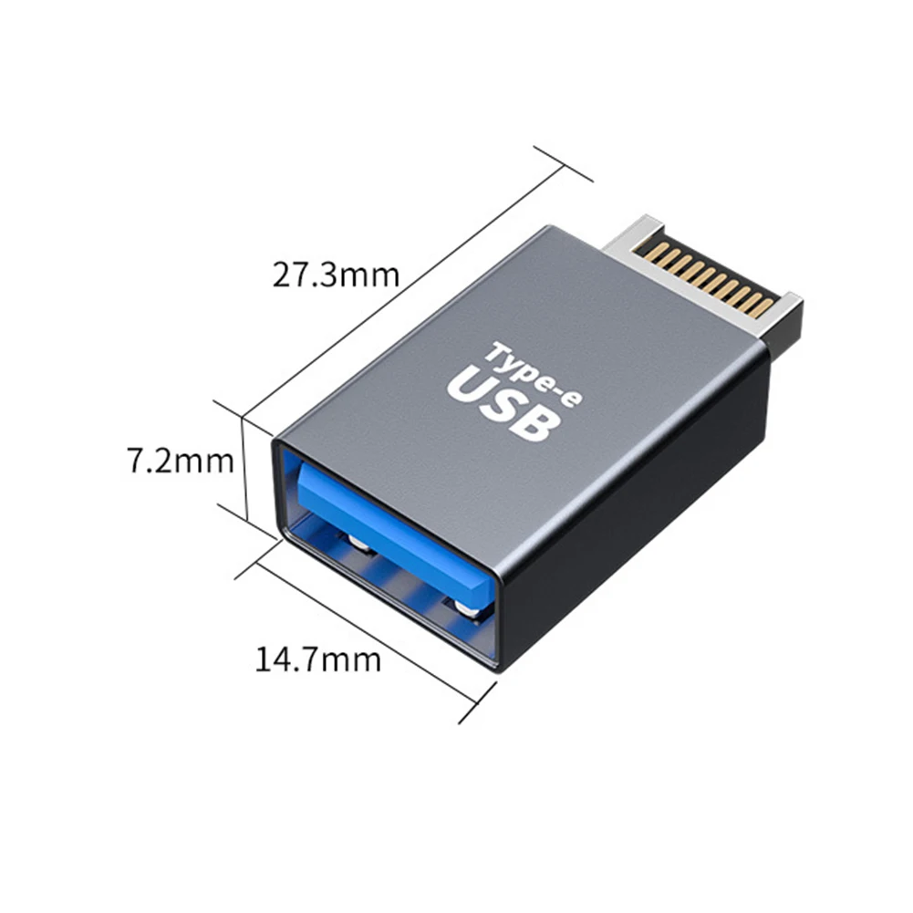 USB 3.1 Front Panel Header Motherboard Type E to Type C/USB Adapter 90 Degree USB C to USB 3.0 A Female Connector for Desktop