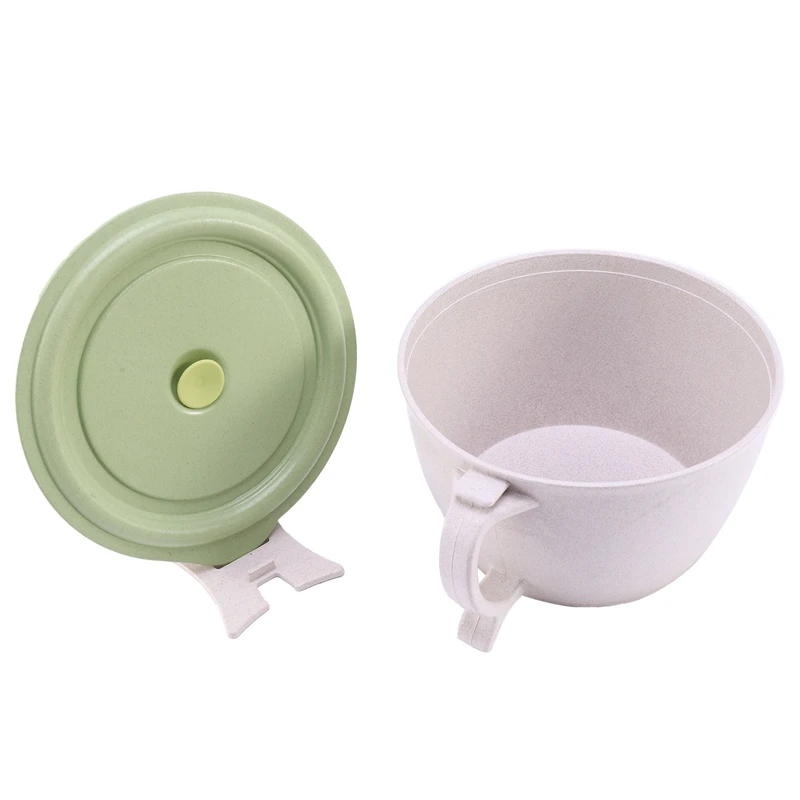 

A21I-Миски для лапши в микроволновой печи с крышкой-40 унций, большая кружка для супа из пшеничной соломы с держателем для телефона, безопасная для микроволновой печи и мытья в посудомоечной машине, герметичная, для